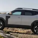 SUV on rocks