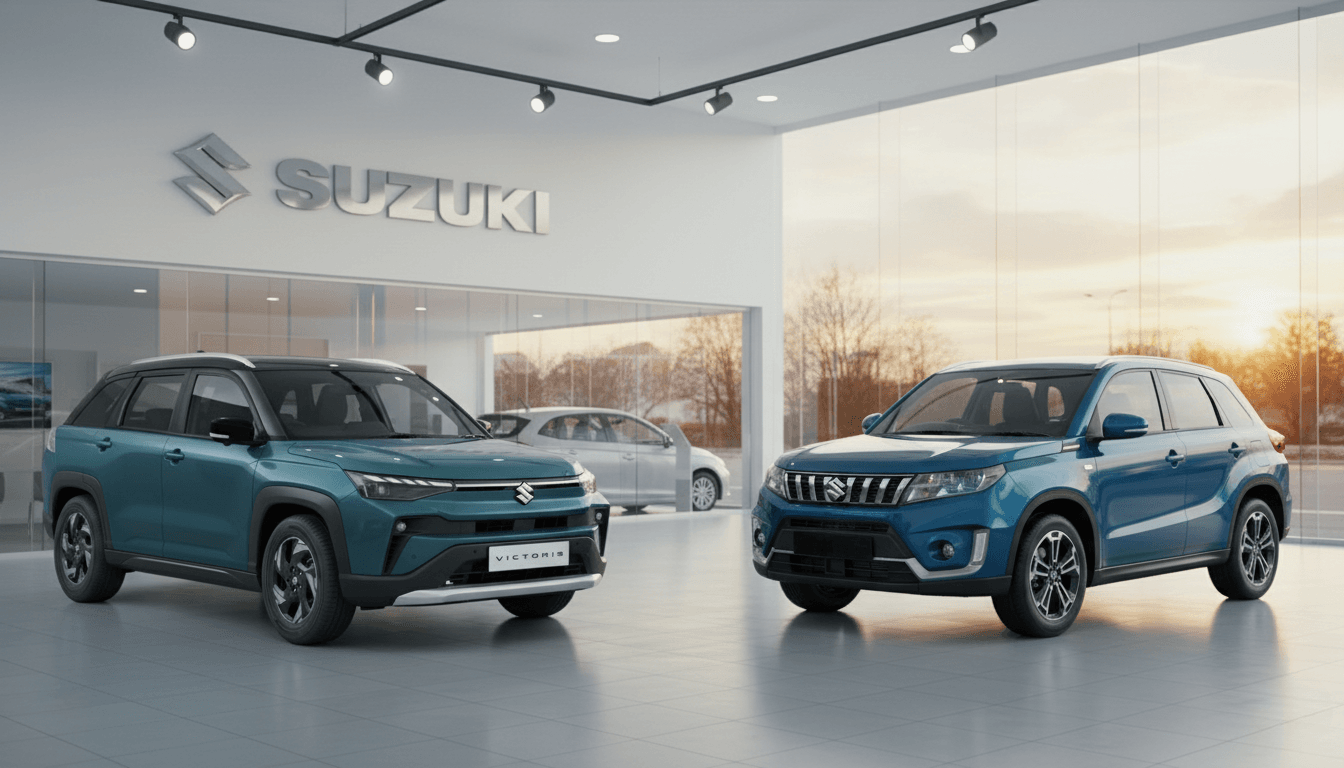 Read more about the article New Maruti Victoris & e-Vitara SUVs: Price, Features & Launch Date