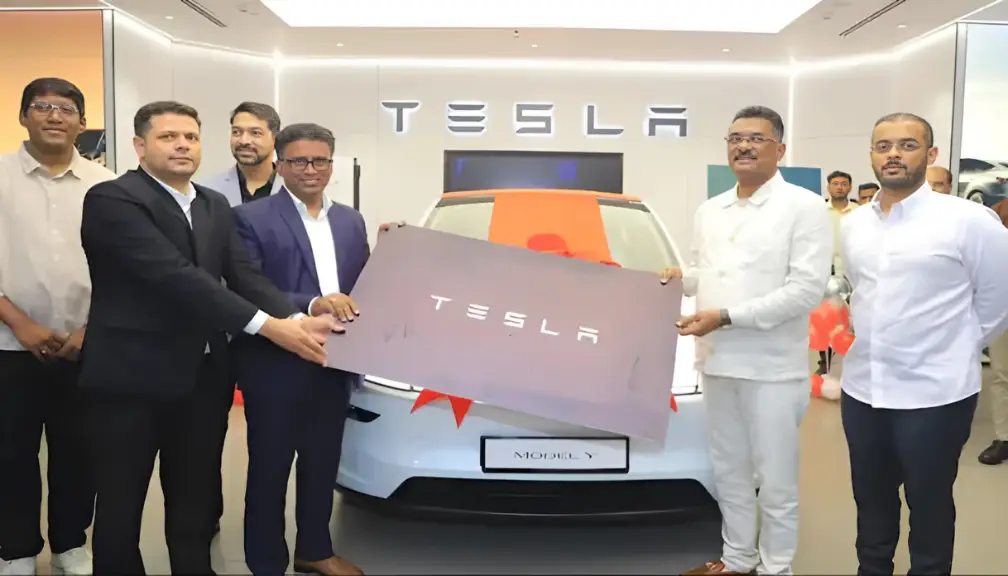 Tesla Model Y First Unit Delivered To Maharashtra Transport Minister In Mumbai