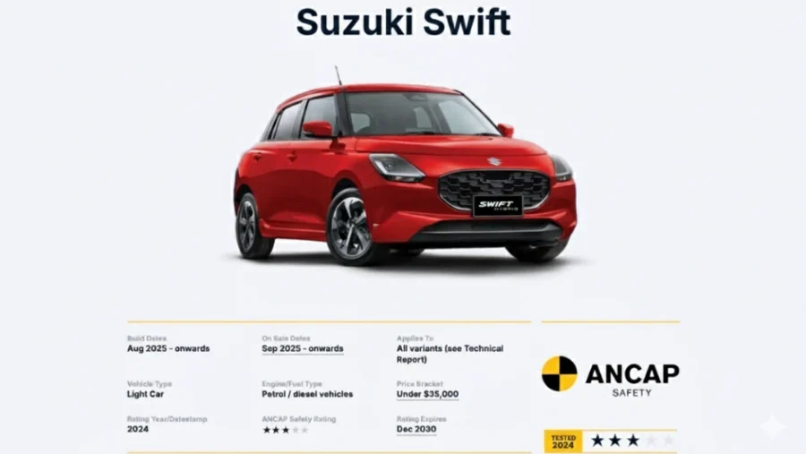 Suzuki Swift NCAP Update: 3-Star Safety Rating Confirmed! 2 suzuki swift ncap