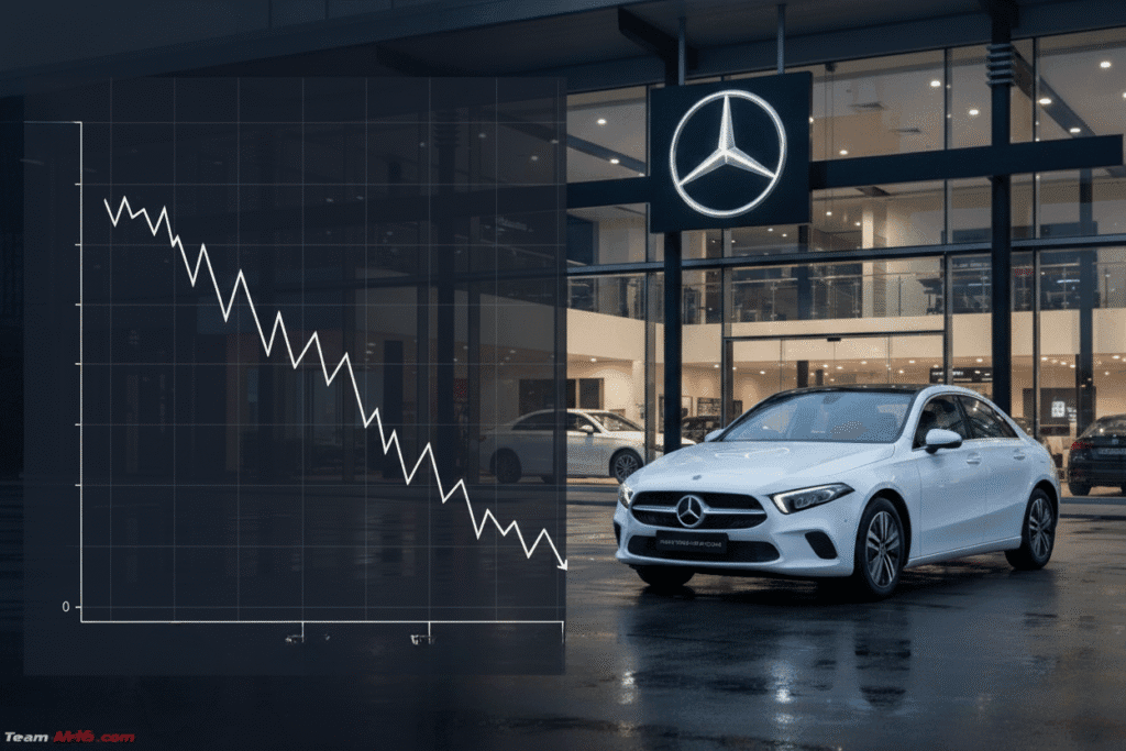 Mercedes in front of Showroom