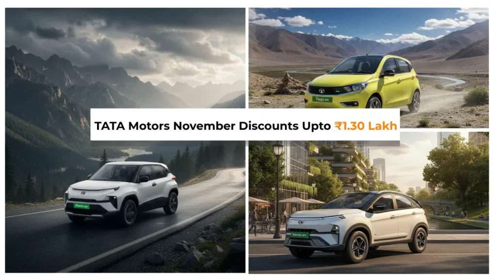 Tata Motors Curvv EV & Tiago EV Get Discounts Up To ₹1.30 Lakh In November 2025 1 Tata Motors November discount 2025