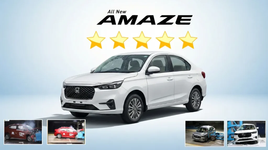 Honda Amaze 3rd Gen Gets 5 Stars – Safer Than Baleno? 1 Honda Amaze 3rd Gen Safety